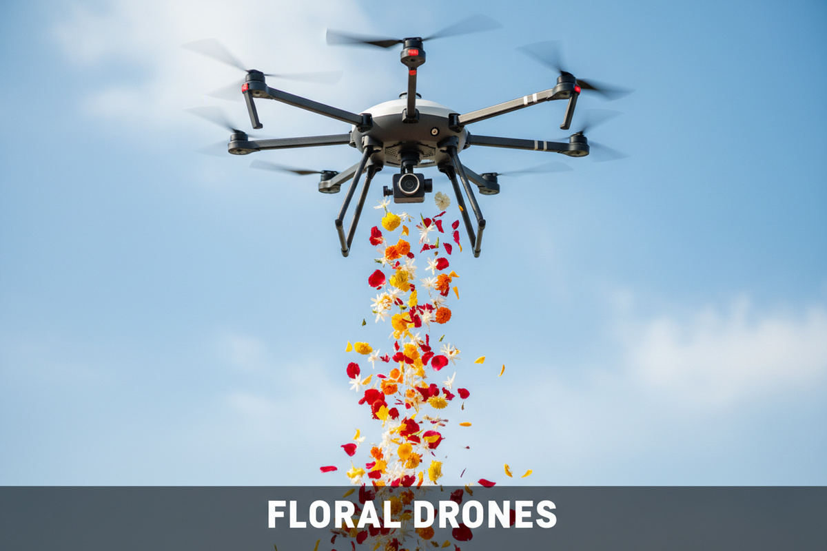 Flower Dropping Drones - Uttam Robotics