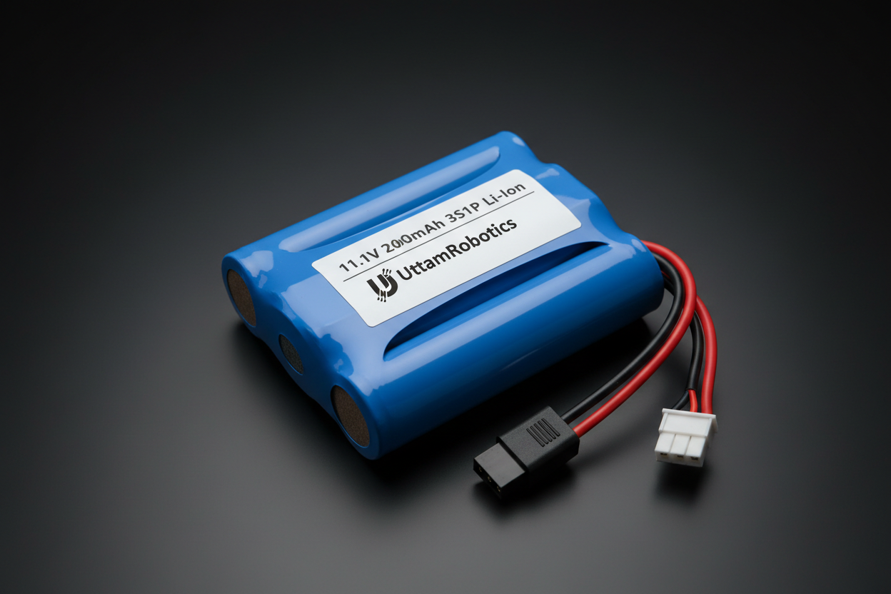 11.1V 2000mAh 18650 Li-Ion Battery Pack 3S1P - Uttam Robotics