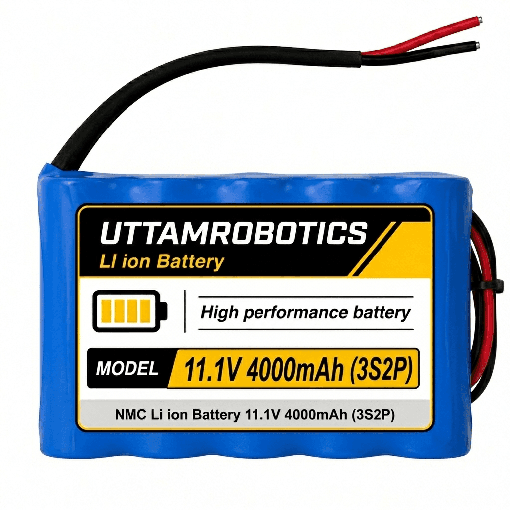 11.1V 4000mAh 18650 Li-Ion Battery Pack 3S2P - Uttam Robotics