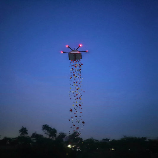 5Kg Flower Showering Drone – Wedding & Event Aerial Petal Shower | Uttam Robotics - Uttam Robotics