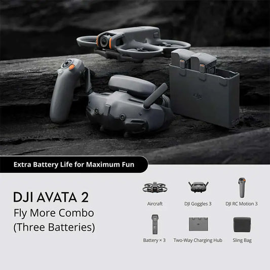 DJI Avata 2 Fly More Combo – 3 Batteries | FPV Drone | 4K Stabilized | 249g - Uttam Robotics