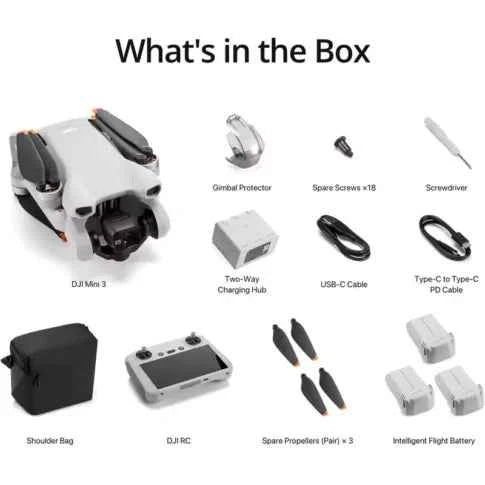 DJI Mini 3 Drone with DJI RC Remote & Fly More Combo | 4K HDR | Uttam Robotics-249g