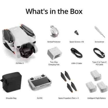 DJI Mini 3 Drone with DJI RC Remote & Fly More Combo | 4K HDR | Uttam Robotics-249g