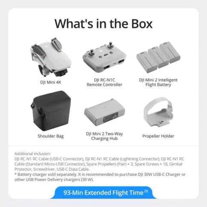 DJI Mini 4K Drone Fly More Combo | 3 Batteries + Charging Hub | Uttam Robotics-249g