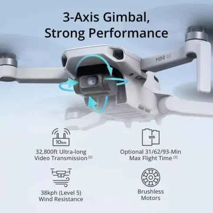DJI Mini 4K Drone Fly More Combo | 3 Batteries + Charging Hub | Uttam Robotics-249g