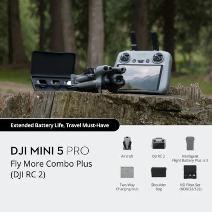 DJI Mini 5 Pro Fly More Combo Plus – RC 2 + 3 Battery Plus | 52 Min | 4K120 | 249g - Uttam Robotics