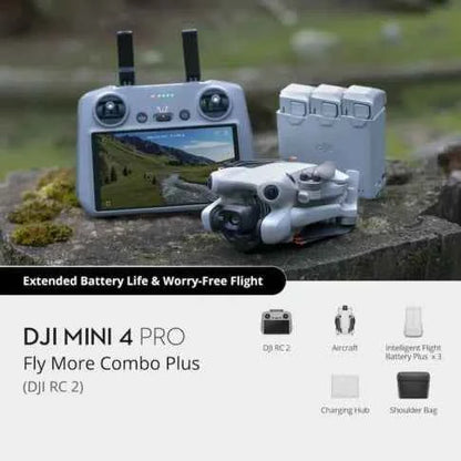 DJI Mini 4 Pro Plus Series Fly More Combo RC 2 | 45 Min | 4K100 | Uttam Robotics-249g