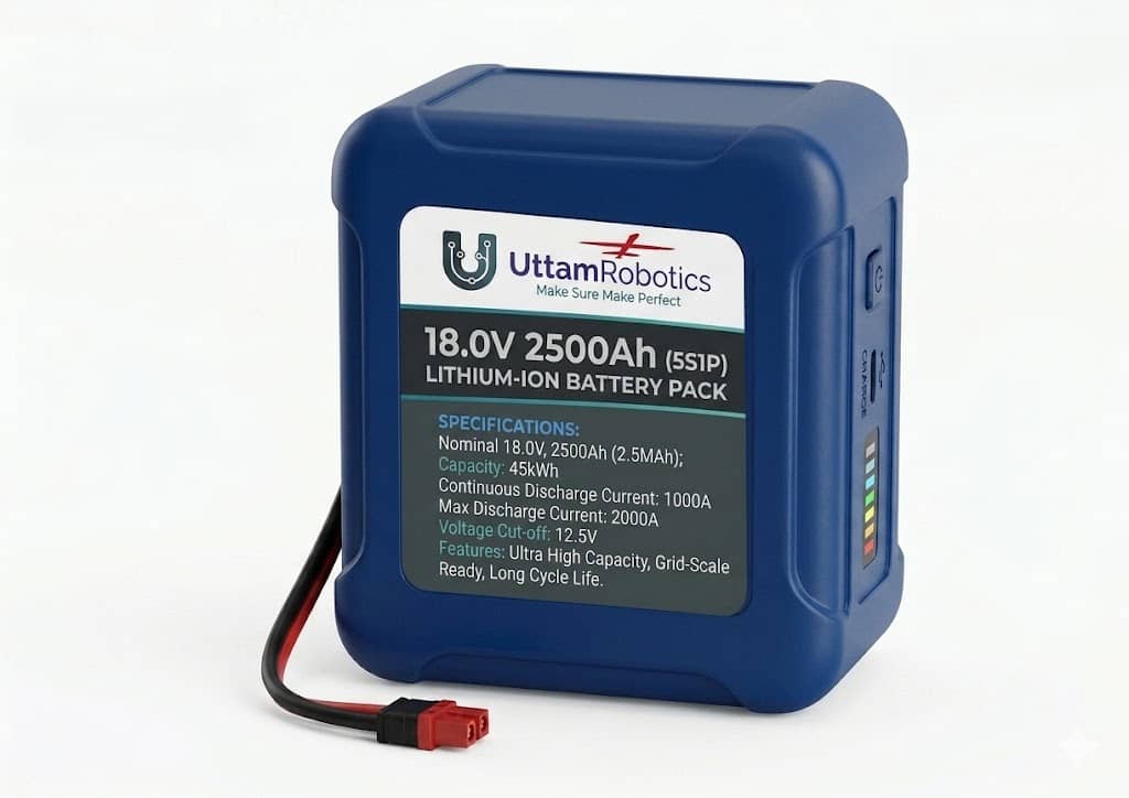 Uttam Robotics 18V 2500Ah (5S1P) Lithium-Ion Battery Pack - Uttam Robotics
